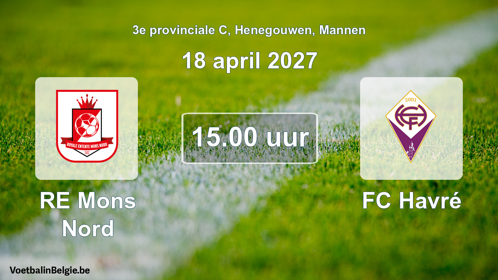 Geplande wedstrijd mannenvoetbal: RE Mons Nord - FC Havré (18 april 2027)