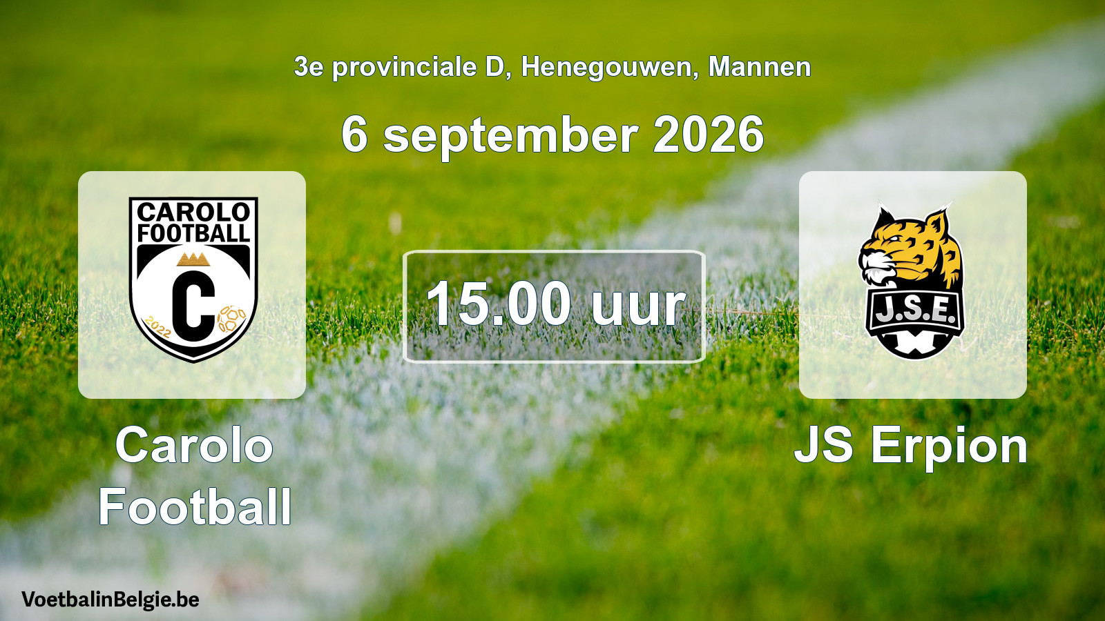 Scheduled match men football: Carolo Football - JS Erpion (6 September 2026)