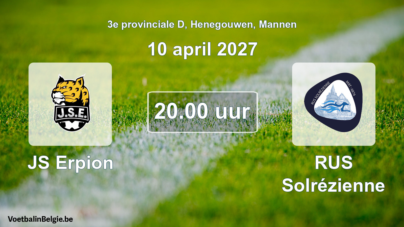 Geplande wedstrijd mannenvoetbal: JS Erpion - RUS Solrézienne (10 april 2027)