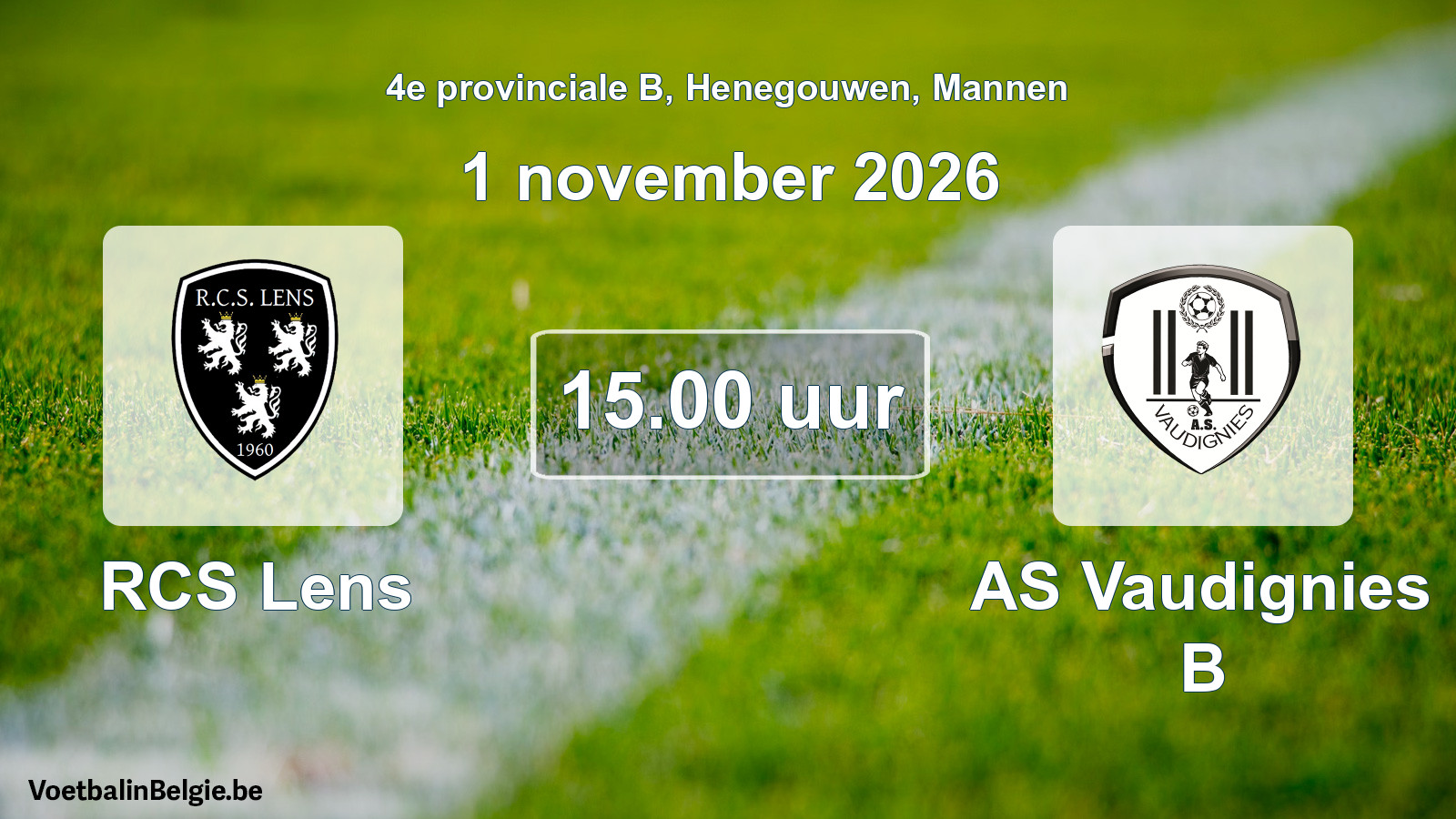 Scheduled match men football: RCS Lens - AS Vaudignies B (1 November 2026)