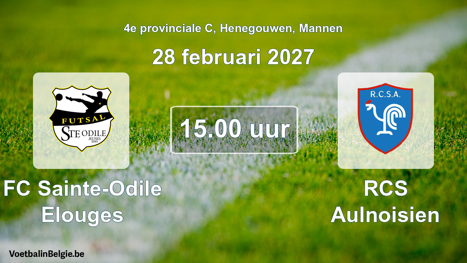 Geplande wedstrijd mannenvoetbal: FC Sainte-Odile Elouges - RCS Aulnoisien (28 februari 2027)