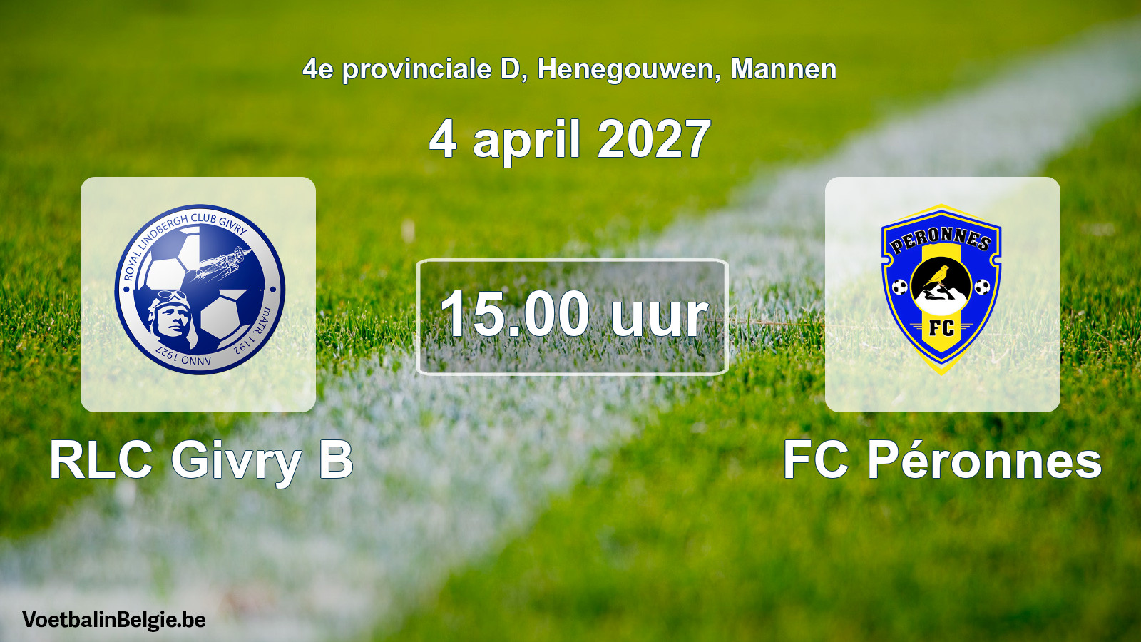 Geplande wedstrijd mannenvoetbal: RLC Givry B - FC Péronnes (4 april 2027)