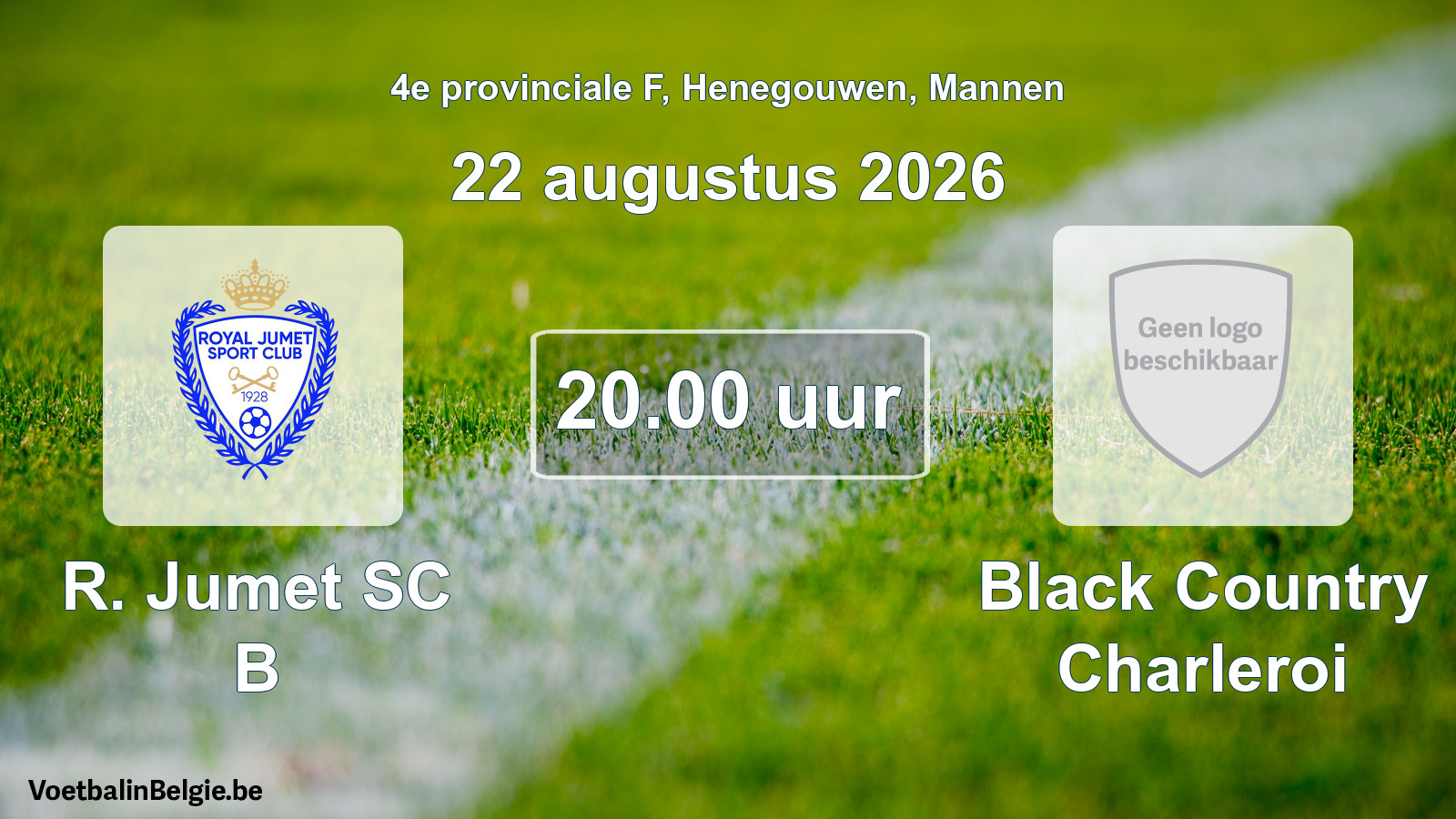 Geplande wedstrijd mannenvoetbal: R. Jumet SC B - Black Country Charleroi (22 augustus 2026)