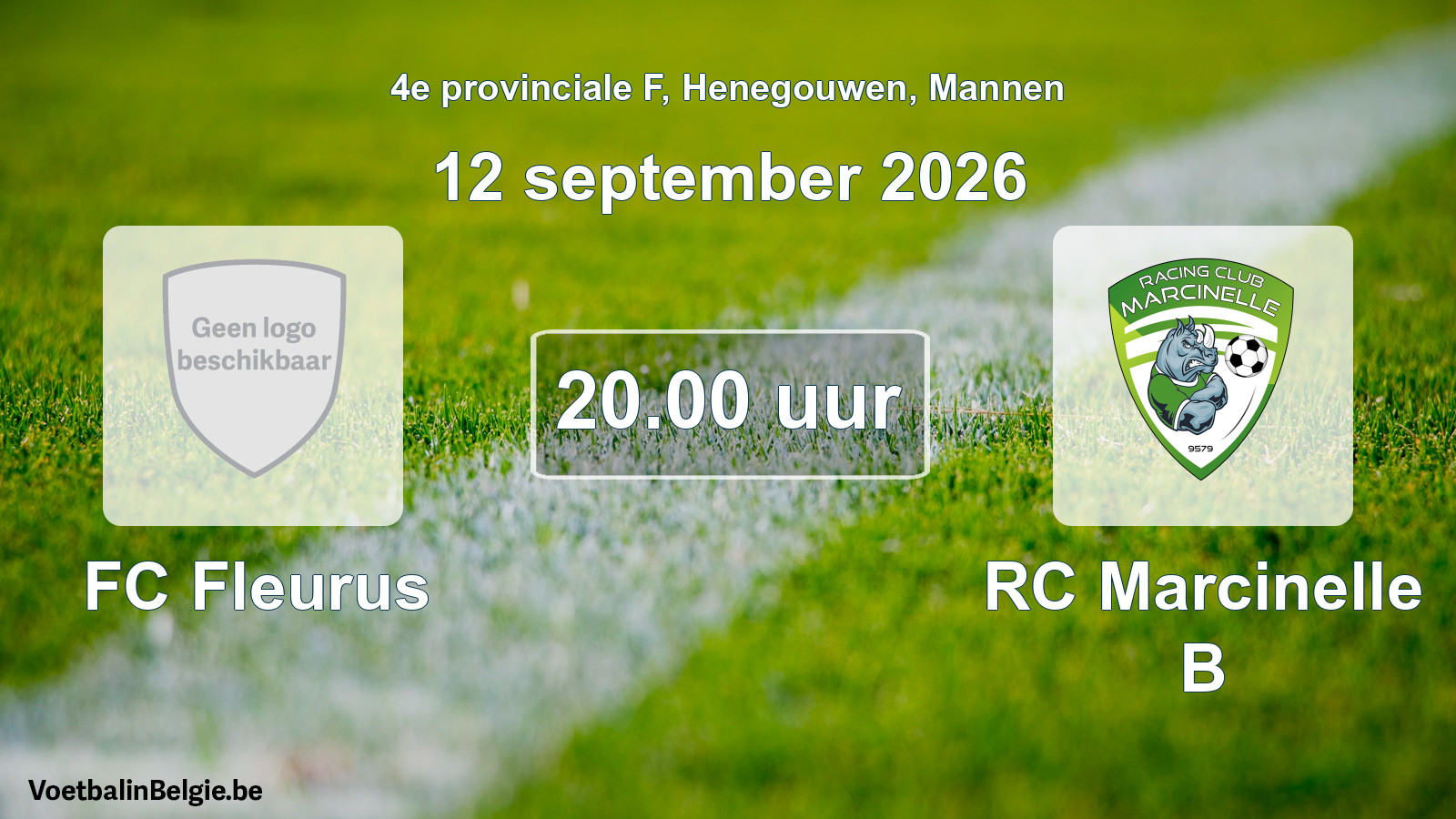 Geplande wedstrijd mannenvoetbal: FC Fleurus - RC Marcinelle B (12 september 2026)