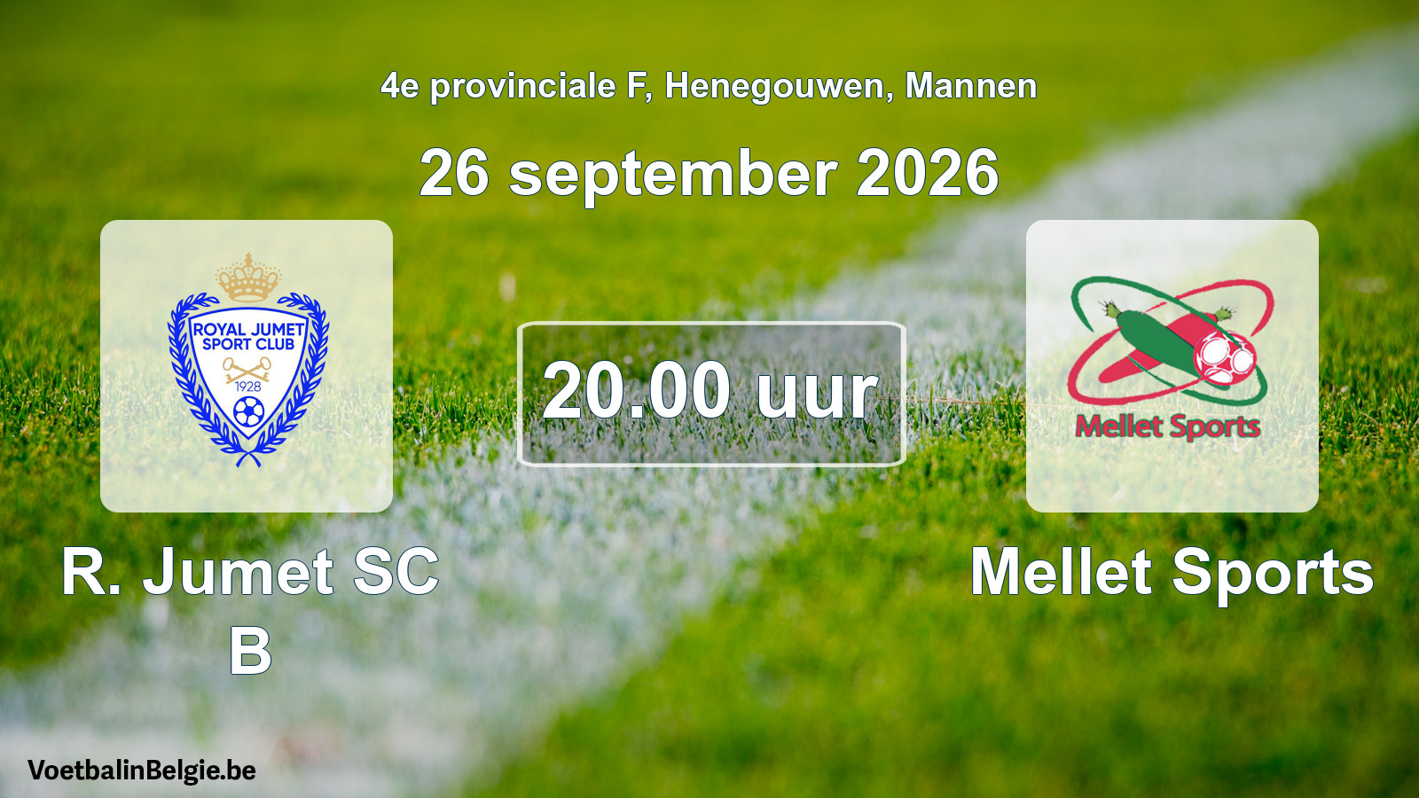 Geplantes Spiel männer-Fußball: R. Jumet SC B - Mellet Sports (26 September 2026)
