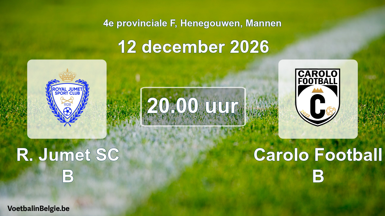 Geplantes Spiel männer-Fußball: R. Jumet SC B - Carolo Football B (12 Dezember 2026)