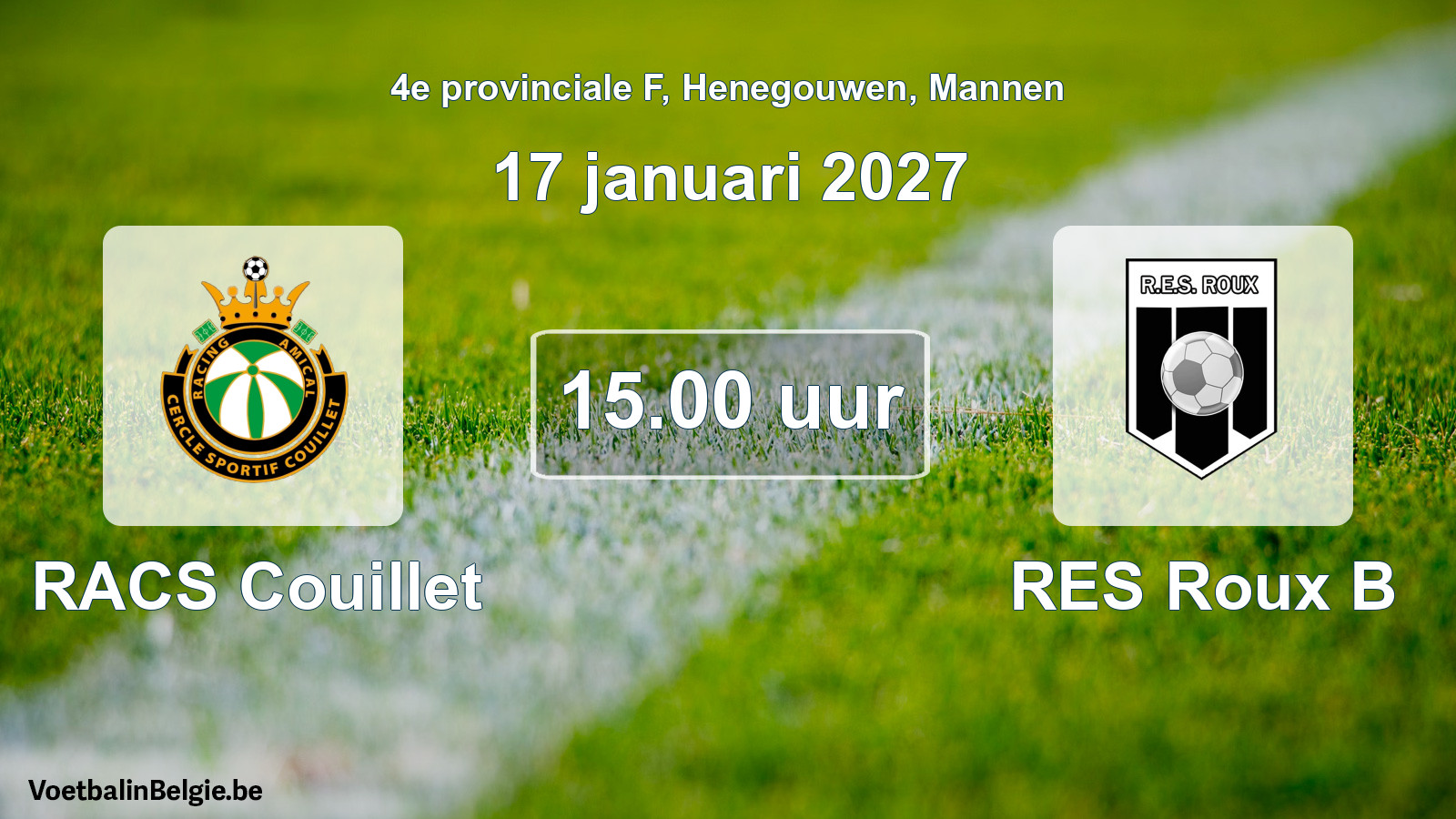 Geplantes Spiel männer-Fußball: RACS Couillet - RES Roux B (17 Januar 2027)