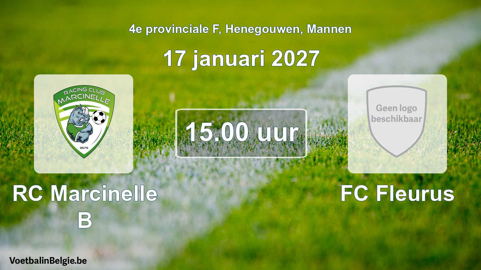 Geplande wedstrijd mannenvoetbal: RC Marcinelle B - FC Fleurus (17 januari 2027)