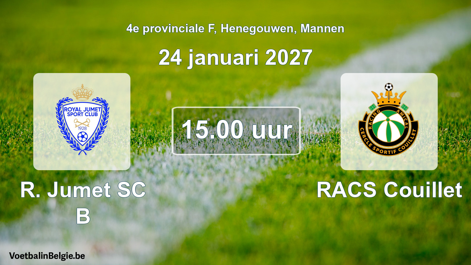 Geplande wedstrijd mannenvoetbal: R. Jumet SC B - RACS Couillet (24 januari 2027)