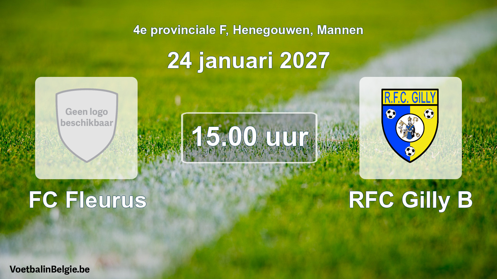 Geplande wedstrijd mannenvoetbal: FC Fleurus - RFC Gilly B (24 januari 2027)