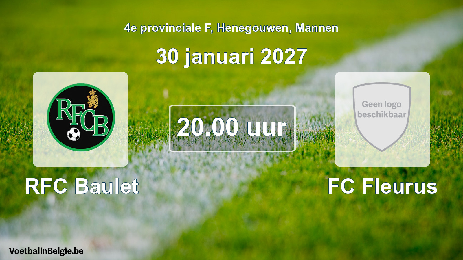 Geplande wedstrijd mannenvoetbal: RFC Baulet - FC Fleurus (30 januari 2027)