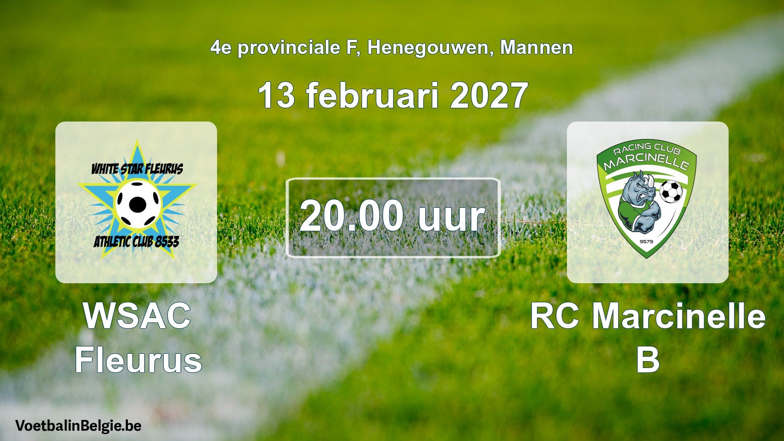 Geplande wedstrijd mannenvoetbal: WSAC Fleurus - RC Marcinelle B (13 februari 2027)