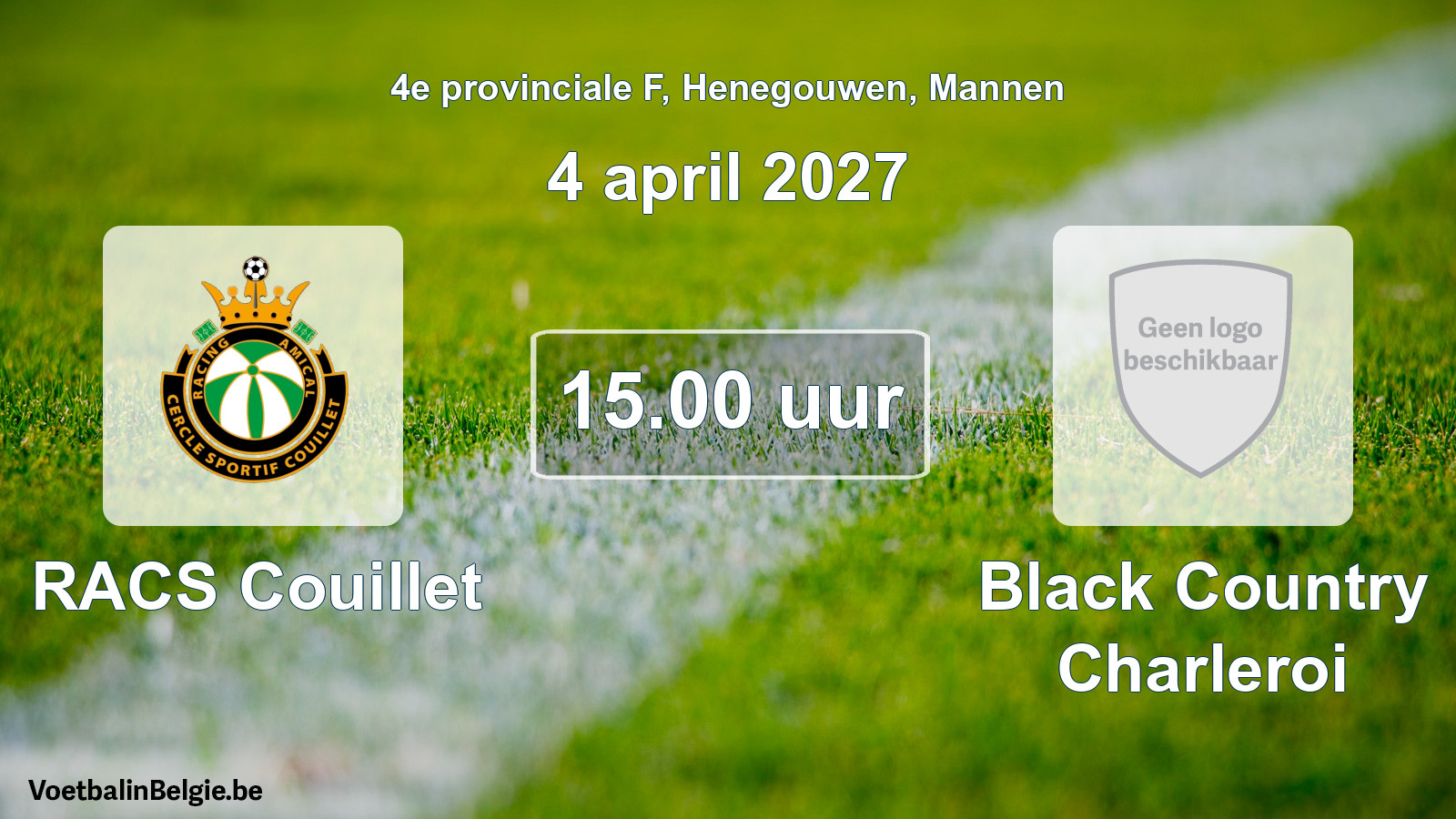 Geplande wedstrijd mannenvoetbal: RACS Couillet - Black Country Charleroi (4 april 2027)