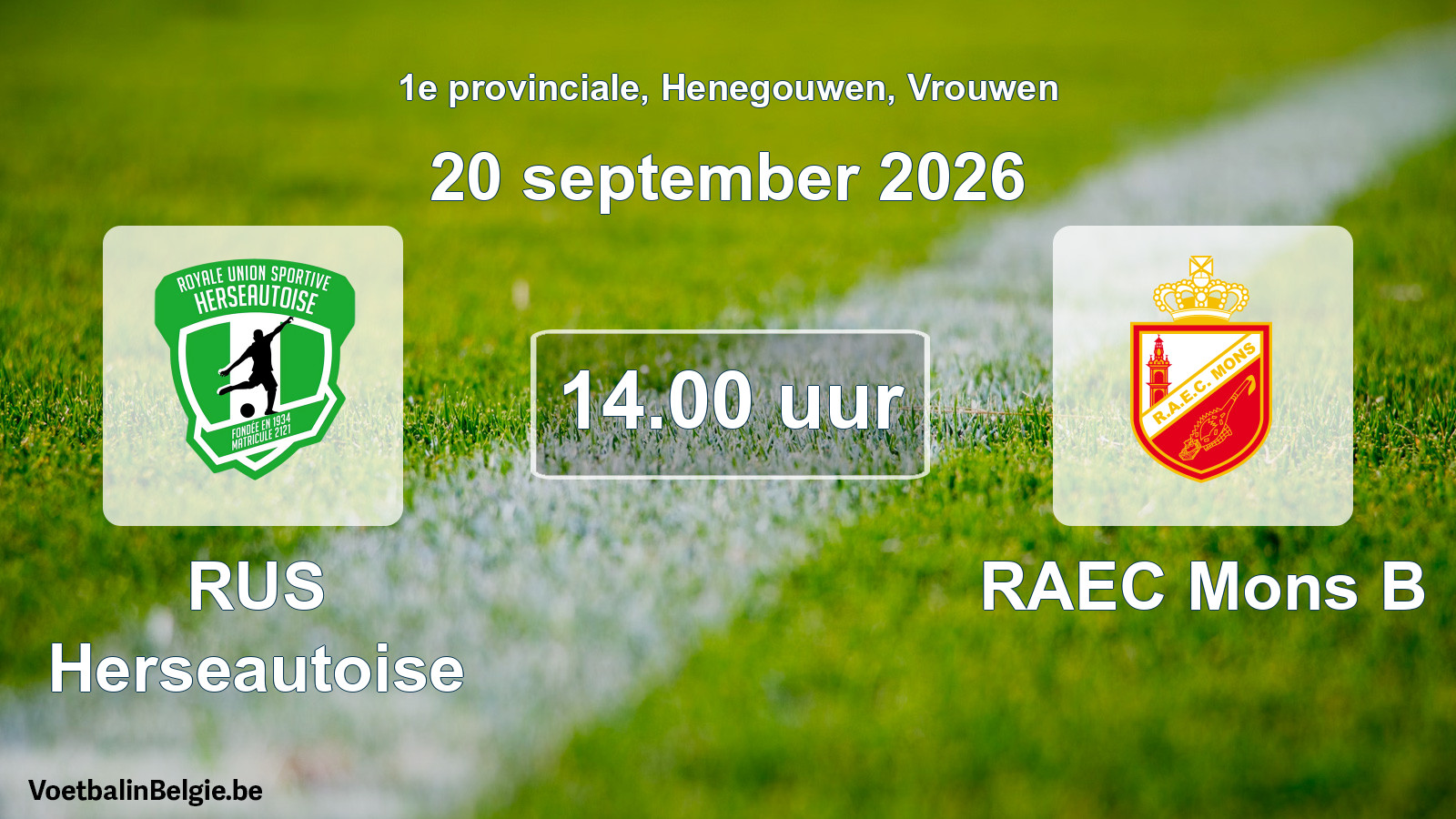 Geplande wedstrijd vrouwenvoetbal: RUS Herseautoise - RAEC Mons B (20 september 2026)