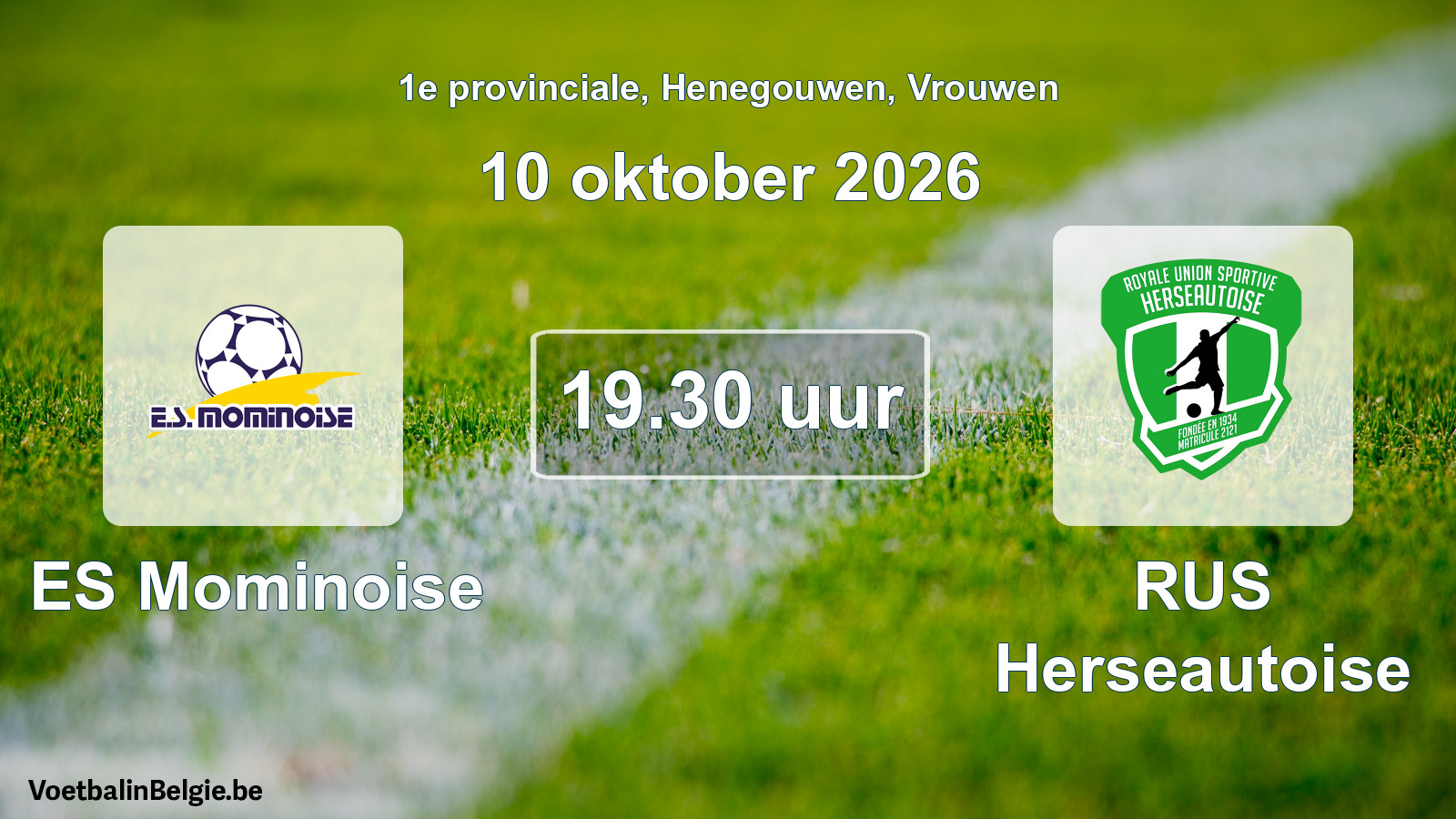 Geplande wedstrijd vrouwenvoetbal: ES Mominoise - RUS Herseautoise (10 oktober 2026)