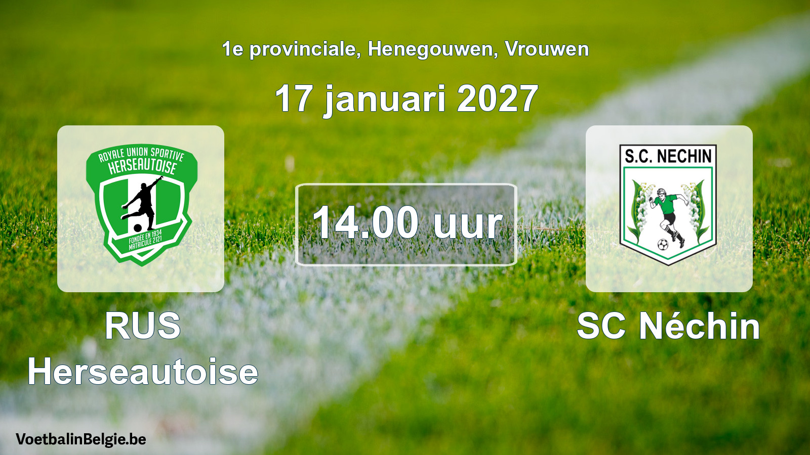 Geplande wedstrijd vrouwenvoetbal: RUS Herseautoise - SC Néchin (17 januari 2027)