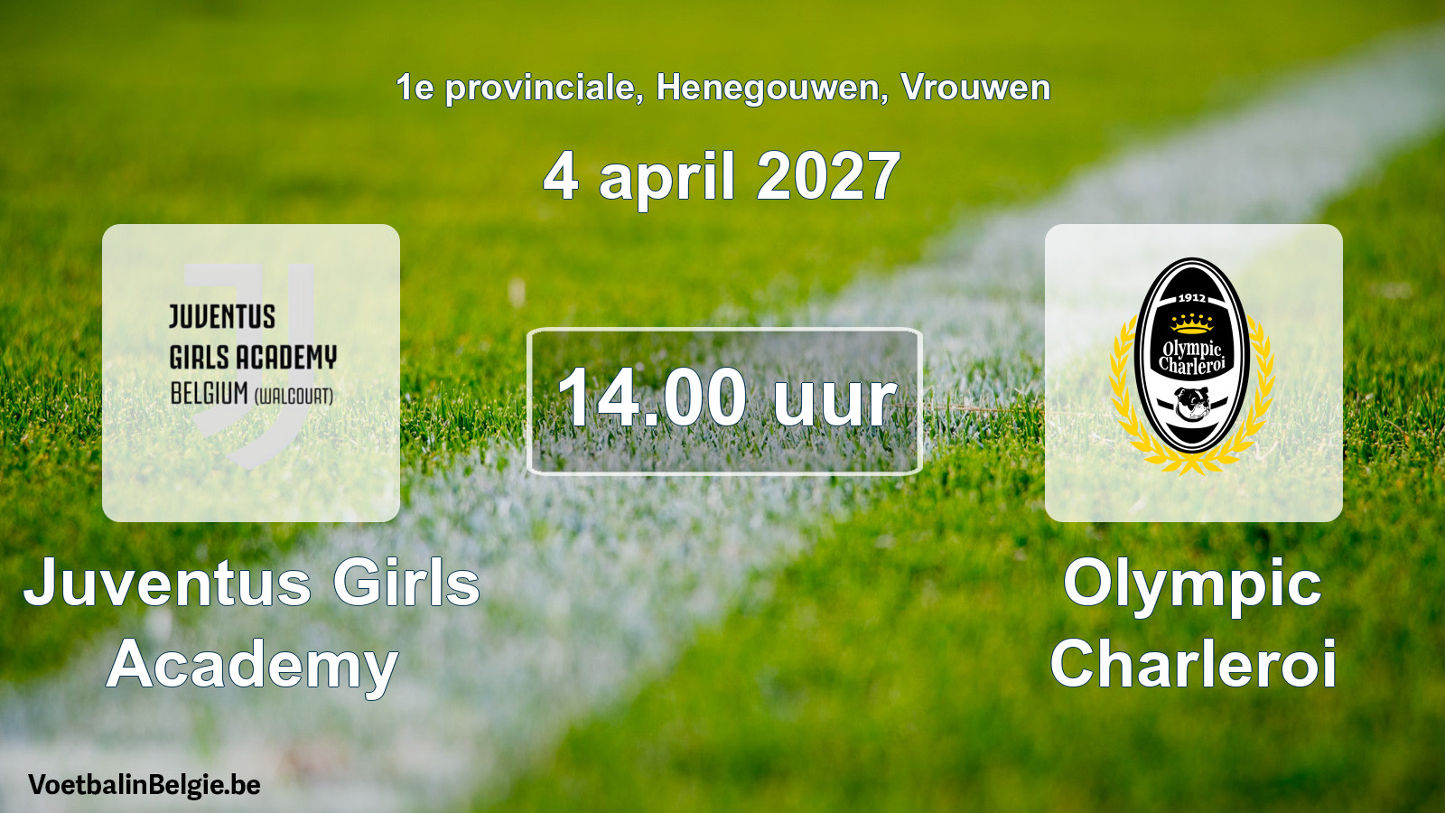Geplande wedstrijd vrouwenvoetbal: Juventus Girls Academy - Olympic Charleroi (4 april 2027)