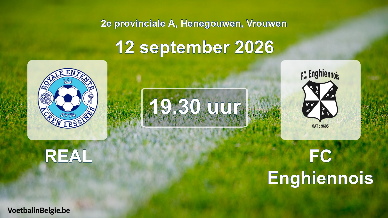 Geplande wedstrijd vrouwenvoetbal: REAL - FC Enghiennois (12 september 2026)