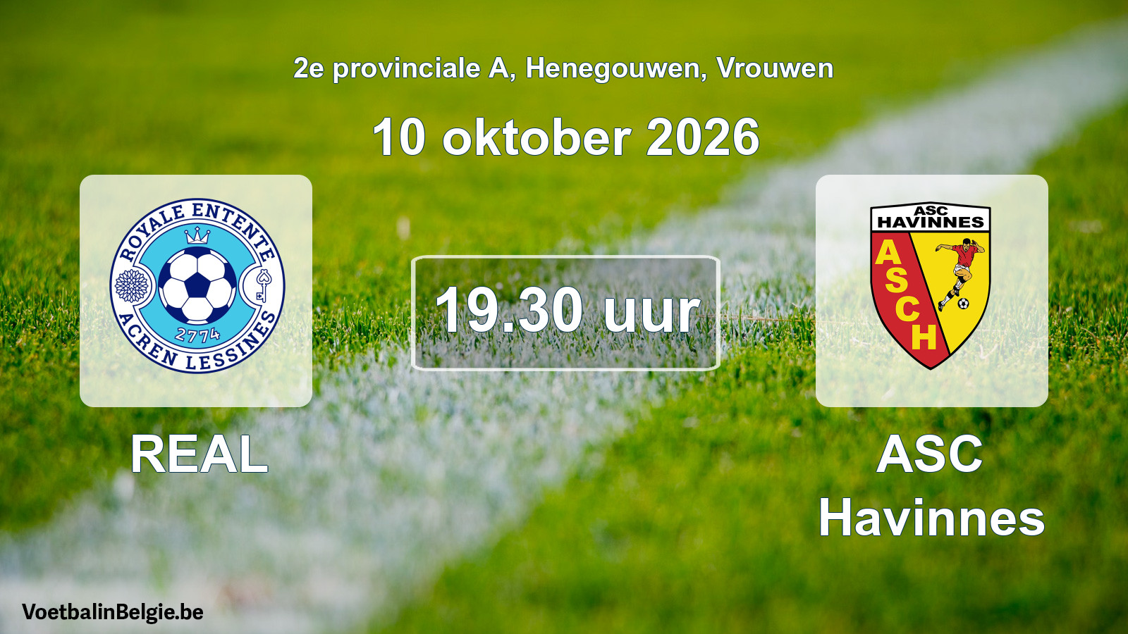 Scheduled match women football: REAL - ASC Havinnes (10 October 2026)