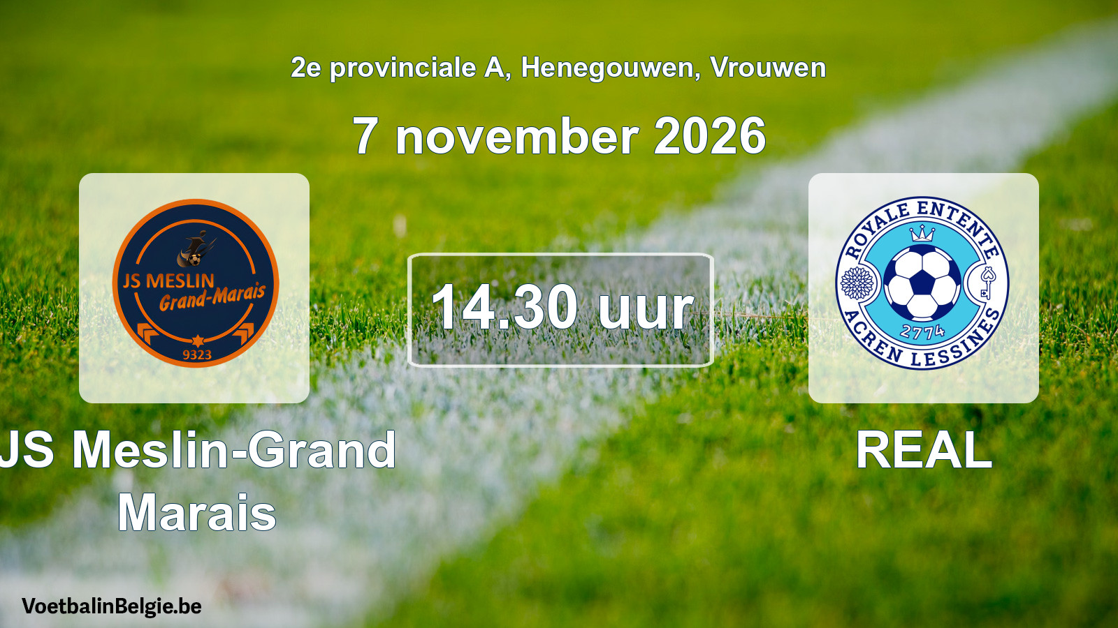 Scheduled match women football: JS Meslin-Grand Marais - REAL (7 November 2026)