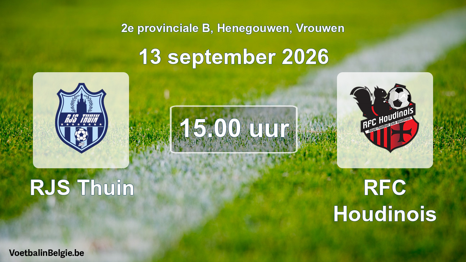 Geplande wedstrijd vrouwenvoetbal: RJS Thuin - RFC Houdinois (13 september 2026)