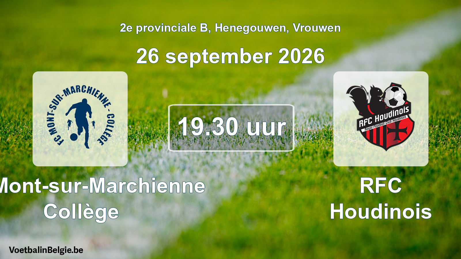 Geplande wedstrijd vrouwenvoetbal: FC Mont-sur-Marchienne Collège - RFC Houdinois (26 september 2026)