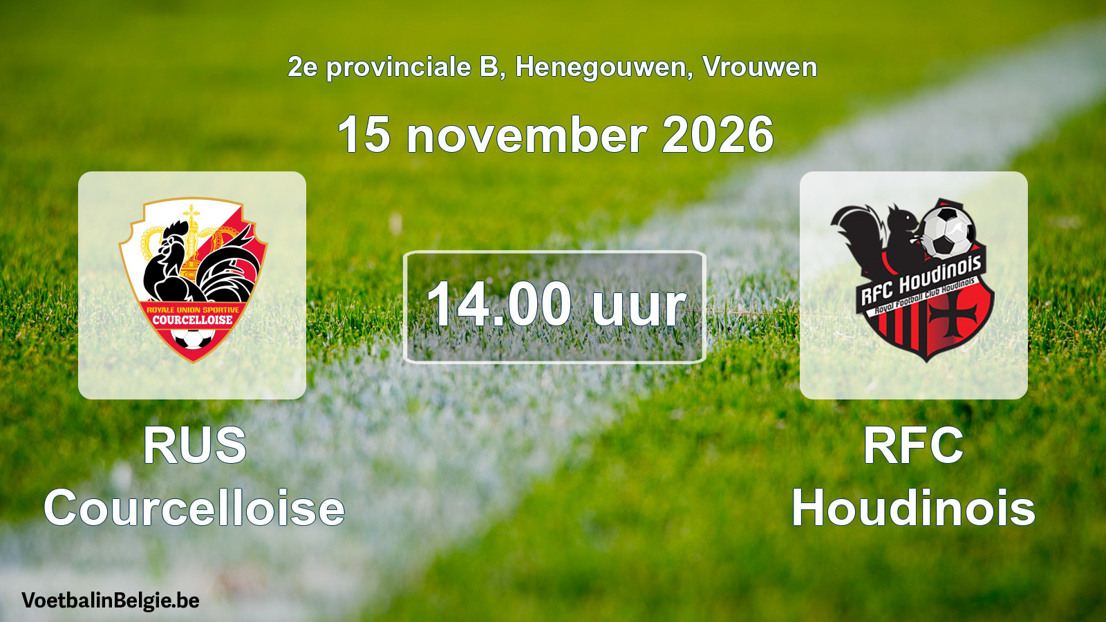 Geplande wedstrijd vrouwenvoetbal: RUS Courcelloise - RFC Houdinois (15 november 2026)