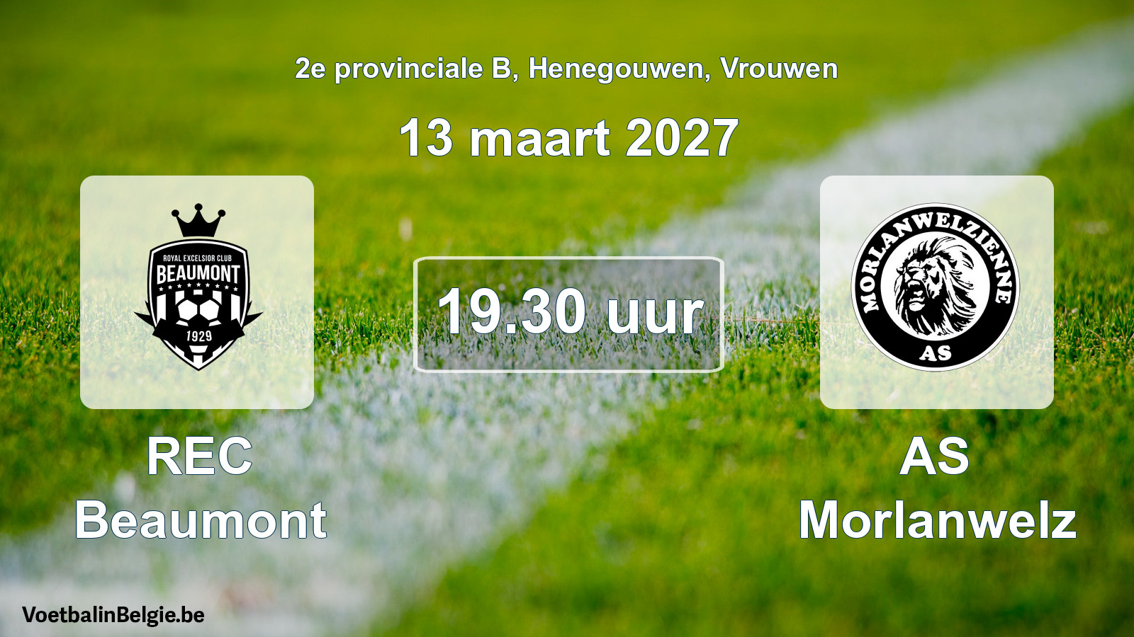 Geplande wedstrijd vrouwenvoetbal: REC Beaumont - AS Morlanwelz (13 maart 2027)