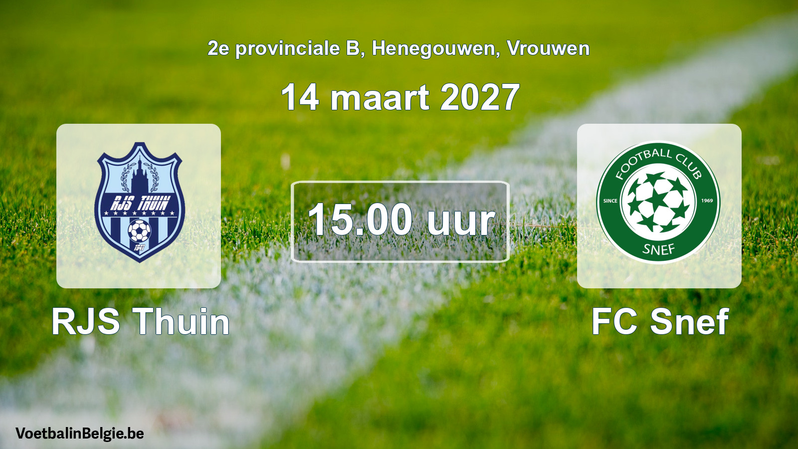 Geplande wedstrijd vrouwenvoetbal: RJS Thuin - FC Snef (14 maart 2027)