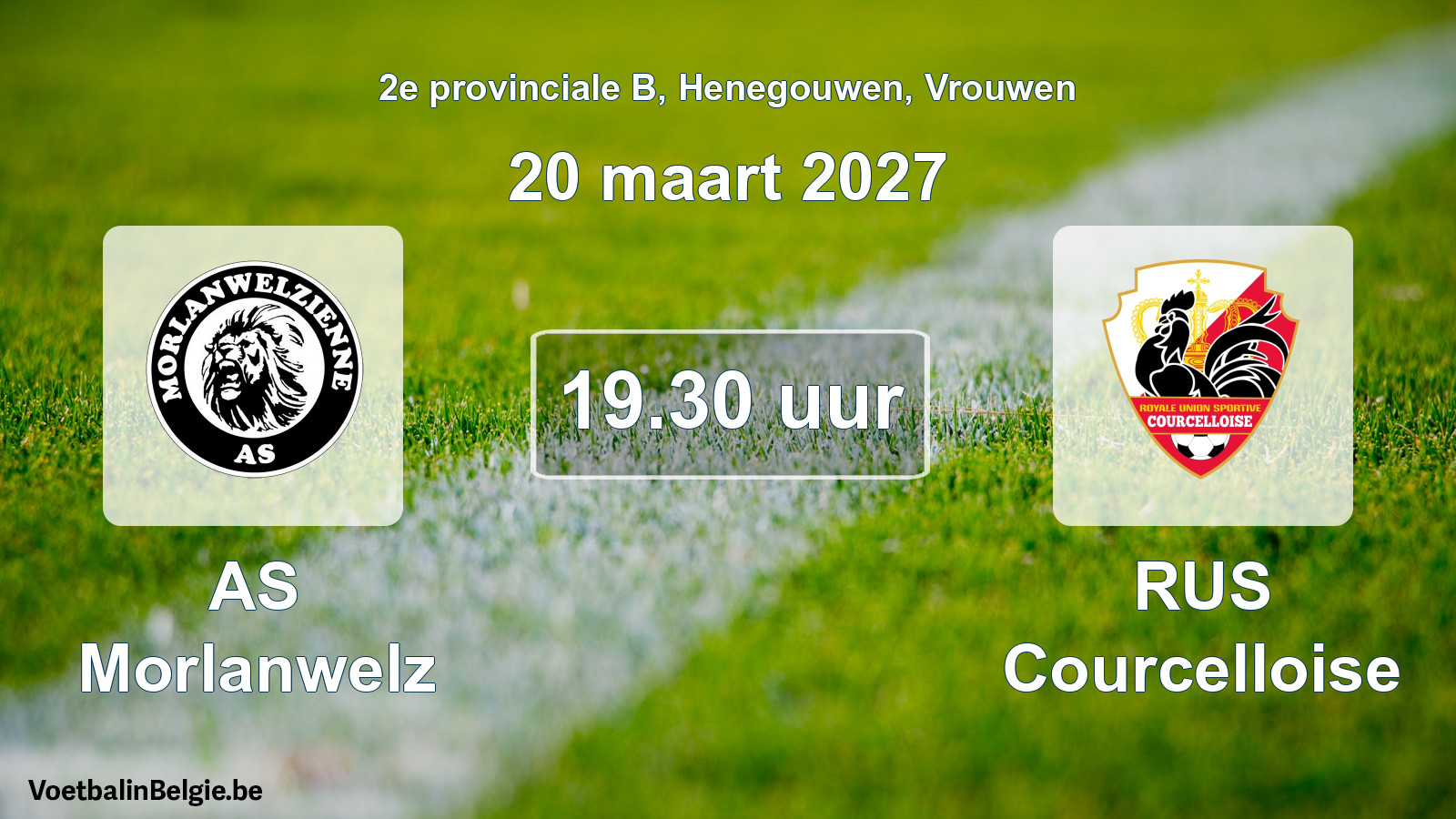 Geplande wedstrijd vrouwenvoetbal: AS Morlanwelz - RUS Courcelloise (20 maart 2027)