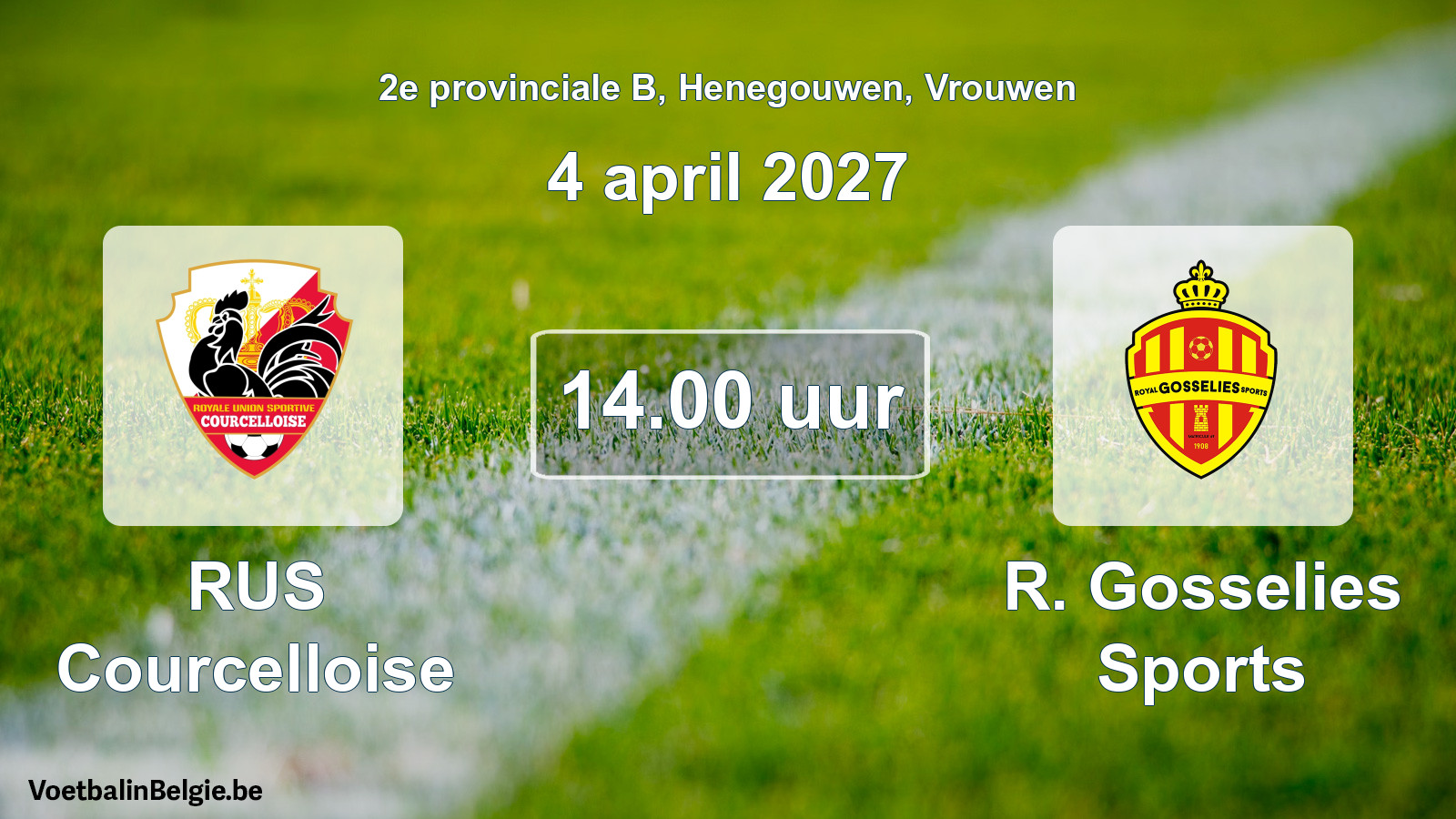 Geplande wedstrijd vrouwenvoetbal: RUS Courcelloise - R. Gosselies Sports (4 april 2027)
