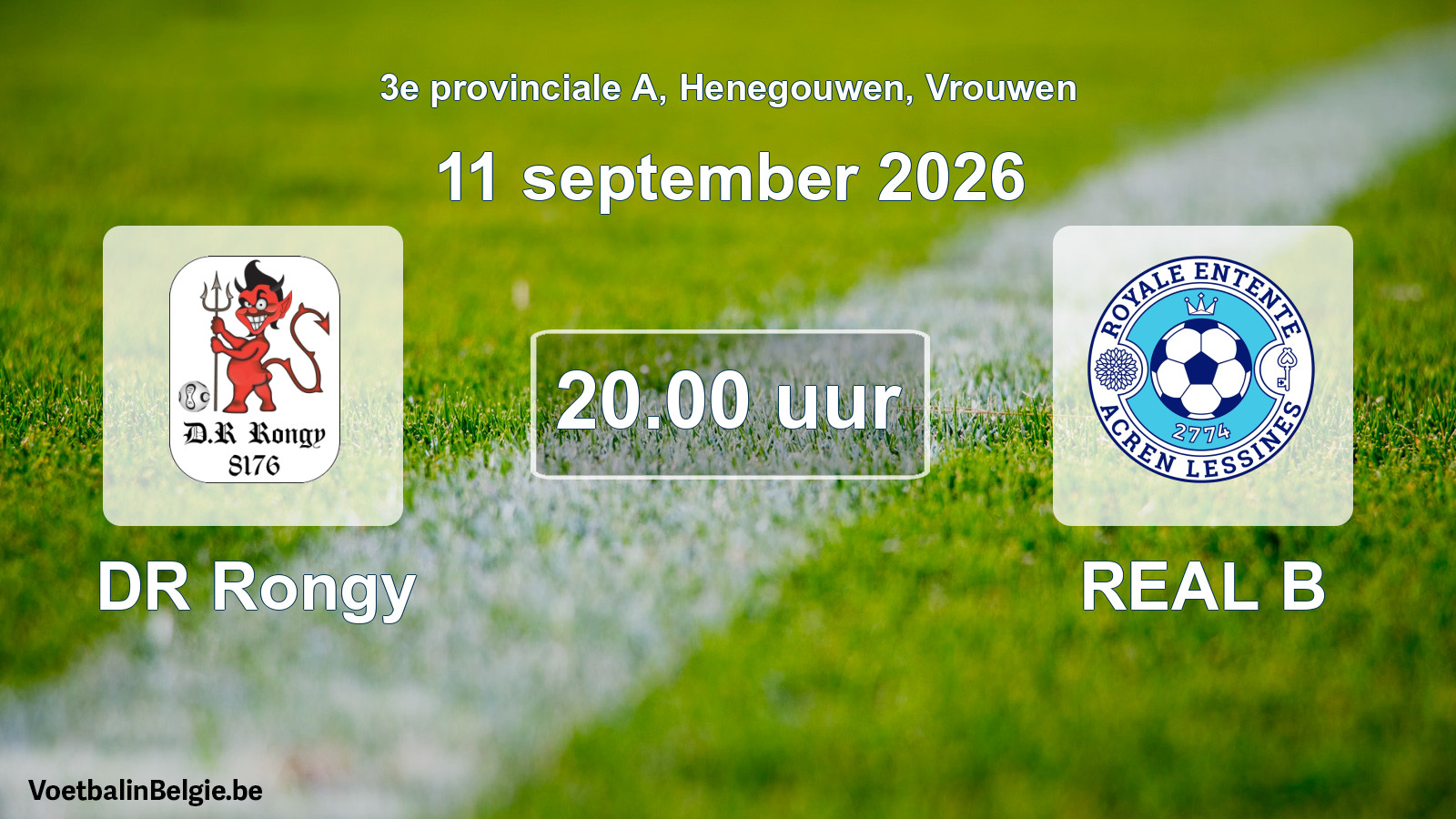 Geplande wedstrijd vrouwenvoetbal: DR Rongy - REAL B (11 september 2026)