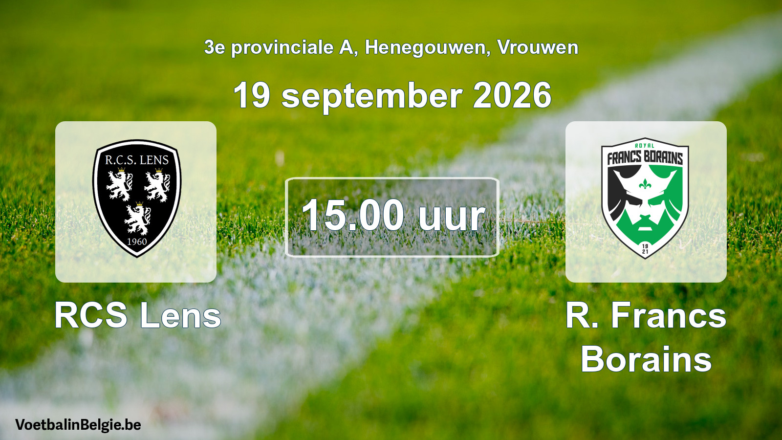 Geplande wedstrijd vrouwenvoetbal: RCS Lens - R. Francs Borains (19 september 2026)