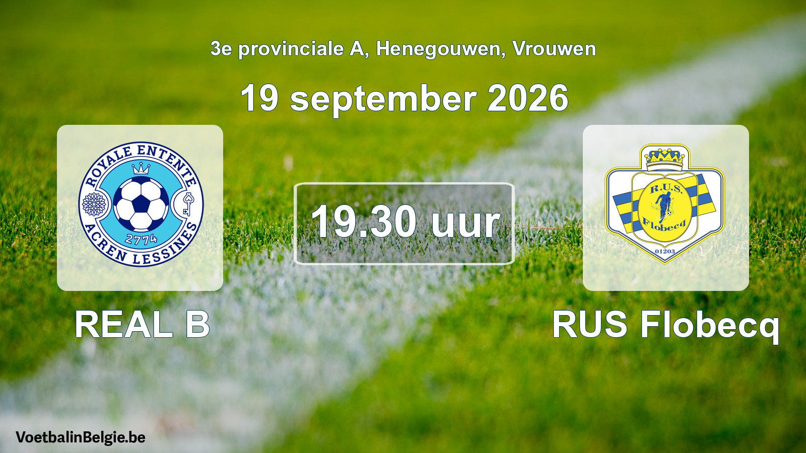 Geplande wedstrijd vrouwenvoetbal: REAL B - RUS Flobecq (19 september 2026)