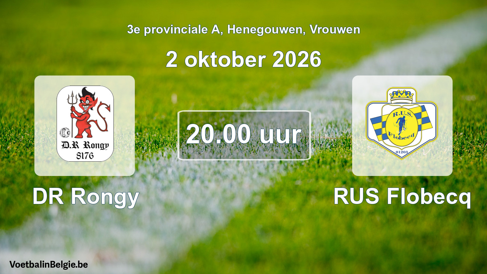 Geplande wedstrijd vrouwenvoetbal: DR Rongy - RUS Flobecq (2 oktober 2026)