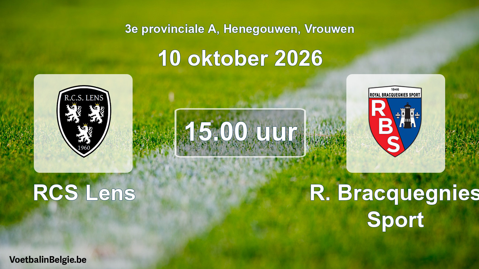 Geplande wedstrijd vrouwenvoetbal: RCS Lens - R. Bracquegnies Sport (10 oktober 2026)