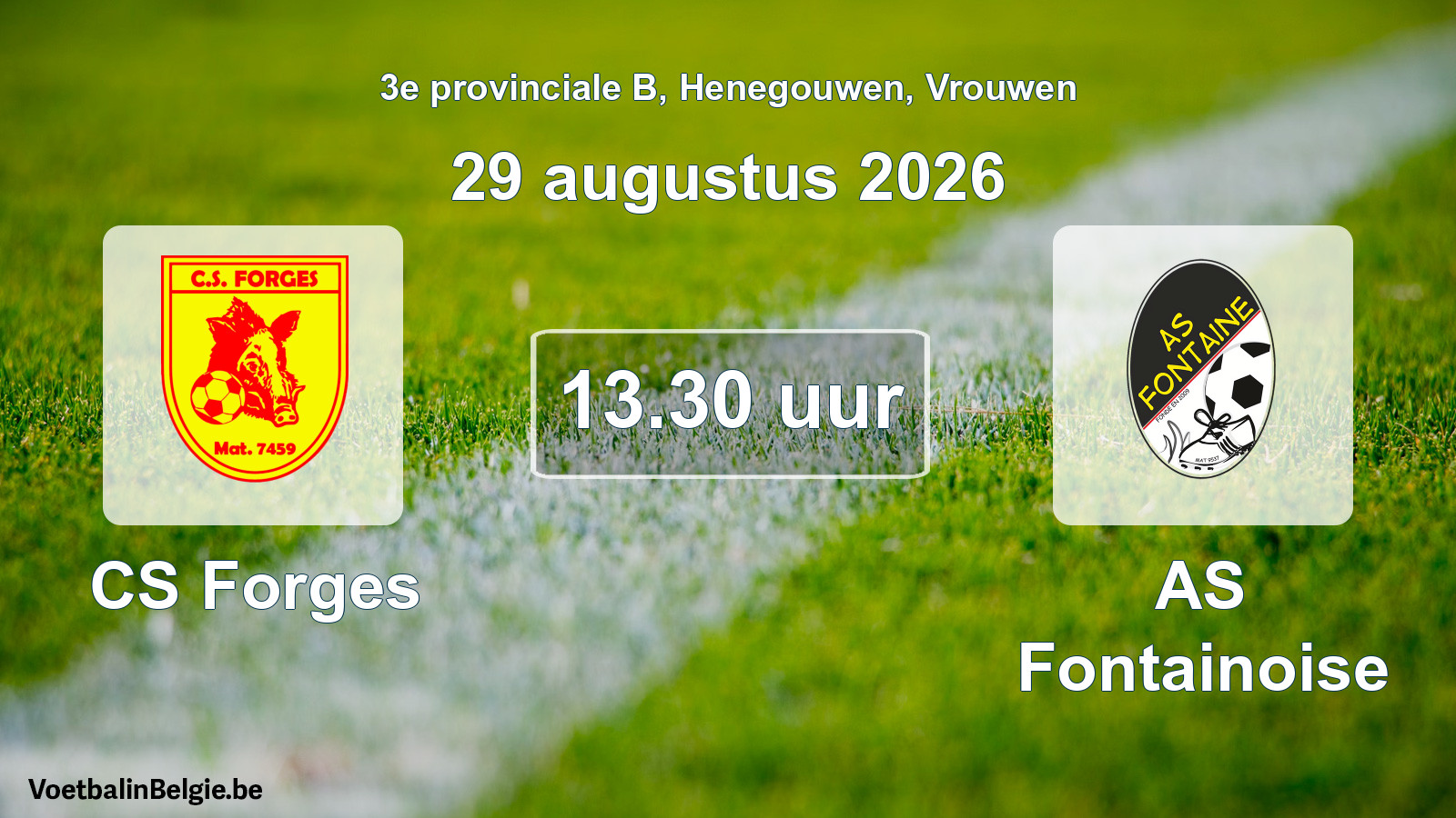 Geplande wedstrijd vrouwenvoetbal: CS Forges - AS Fontainoise (29 augustus 2026)