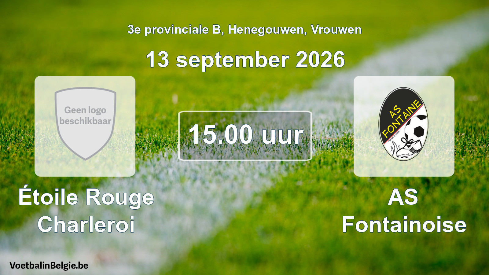 Geplande wedstrijd vrouwenvoetbal: Étoile Rouge Charleroi - AS Fontainoise (13 september 2026)