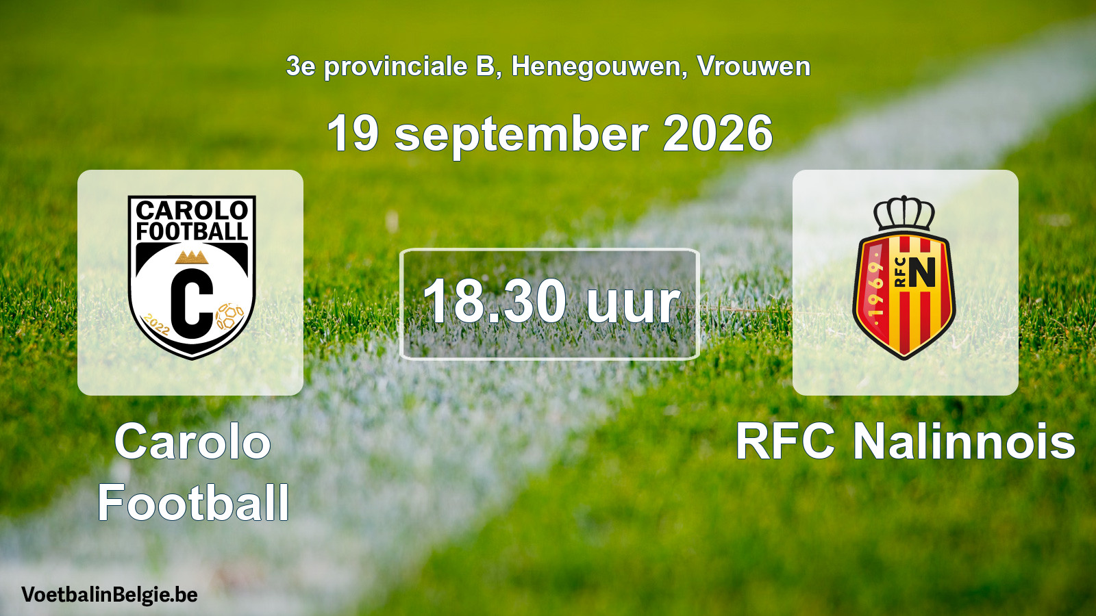 Geplande wedstrijd vrouwenvoetbal: Carolo Football - RFC Nalinnois (19 september 2026)
