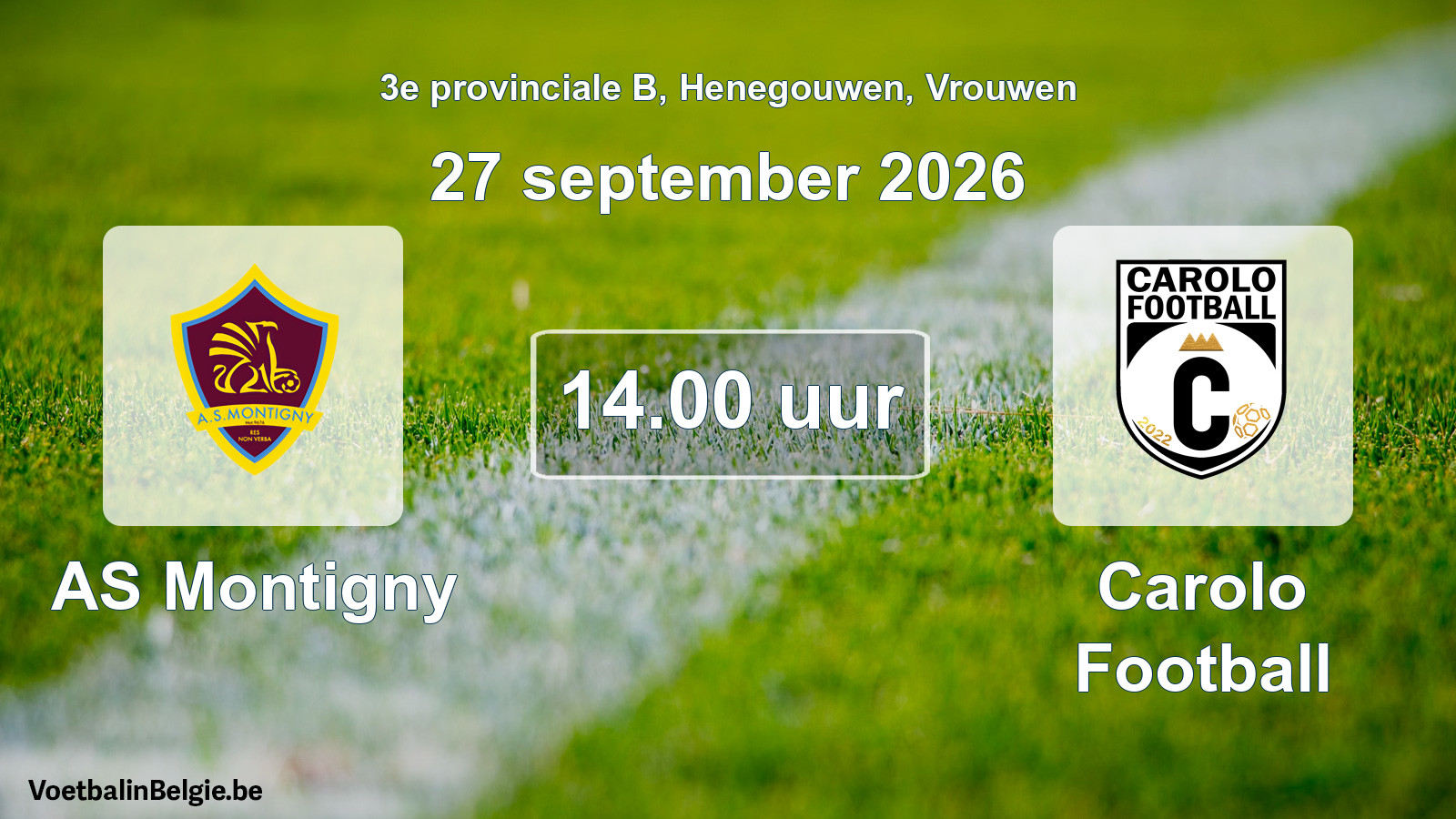 Geplande wedstrijd vrouwenvoetbal: AS Montigny - Carolo Football (27 september 2026)