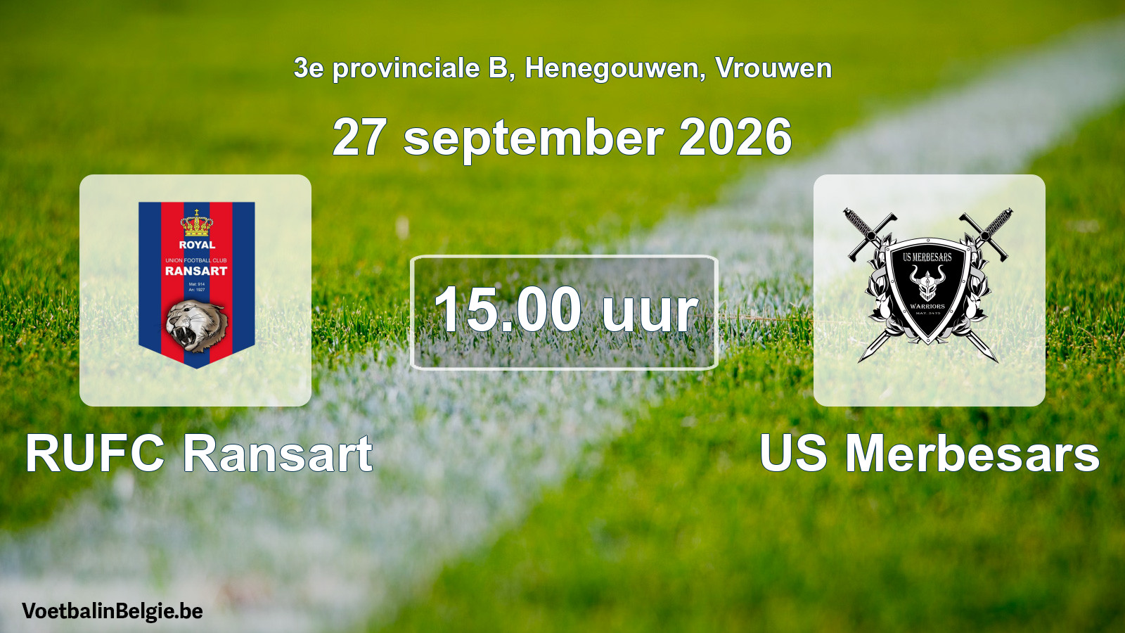Geplande wedstrijd vrouwenvoetbal: RUFC Ransart - US Merbesars (27 september 2026)