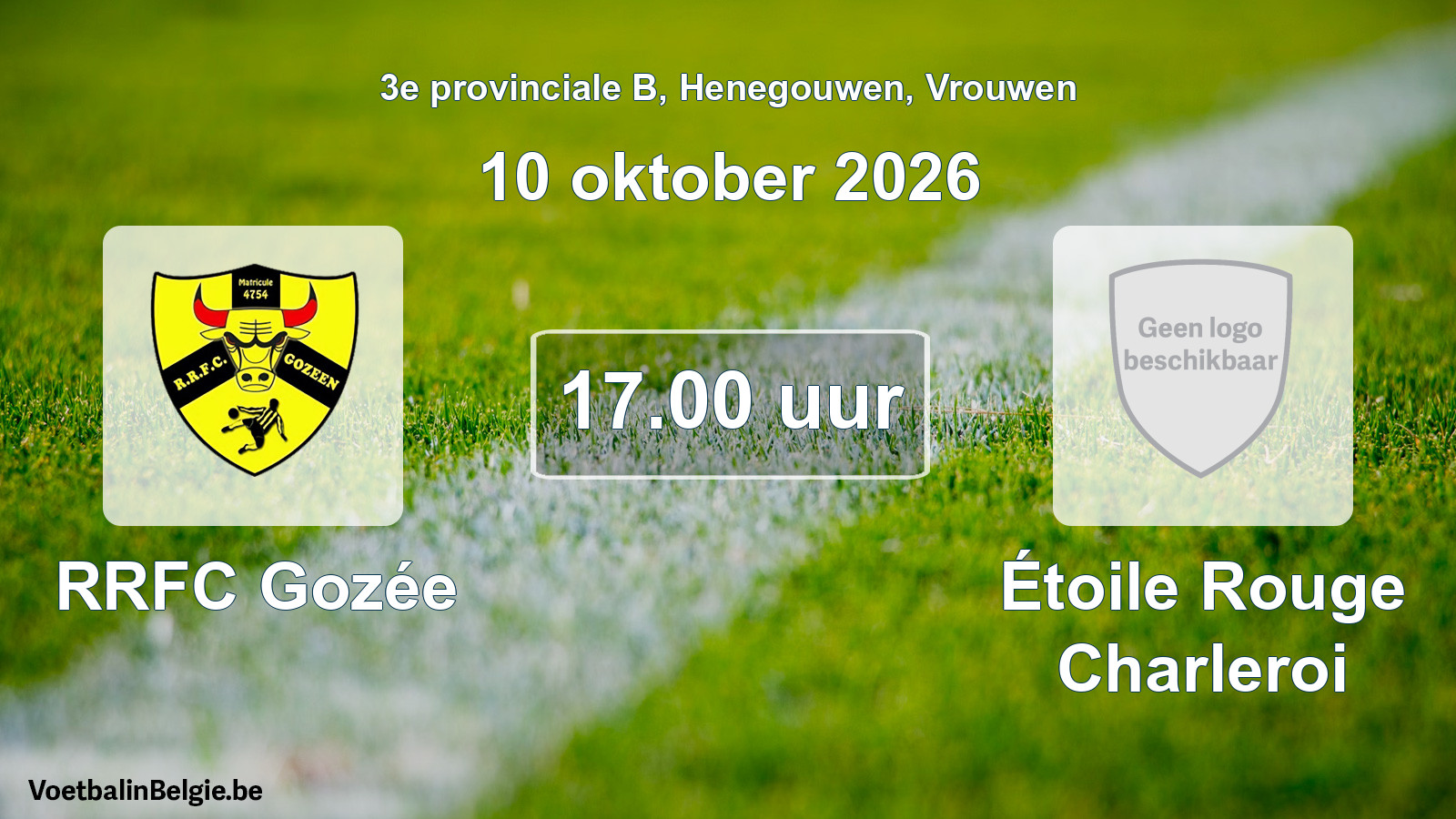 Geplande wedstrijd vrouwenvoetbal: RRFC Gozée - Étoile Rouge Charleroi (10 oktober 2026)