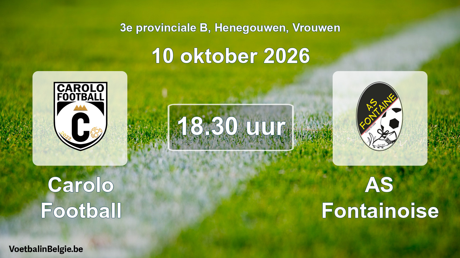 Geplande wedstrijd vrouwenvoetbal: Carolo Football - AS Fontainoise (10 oktober 2026)