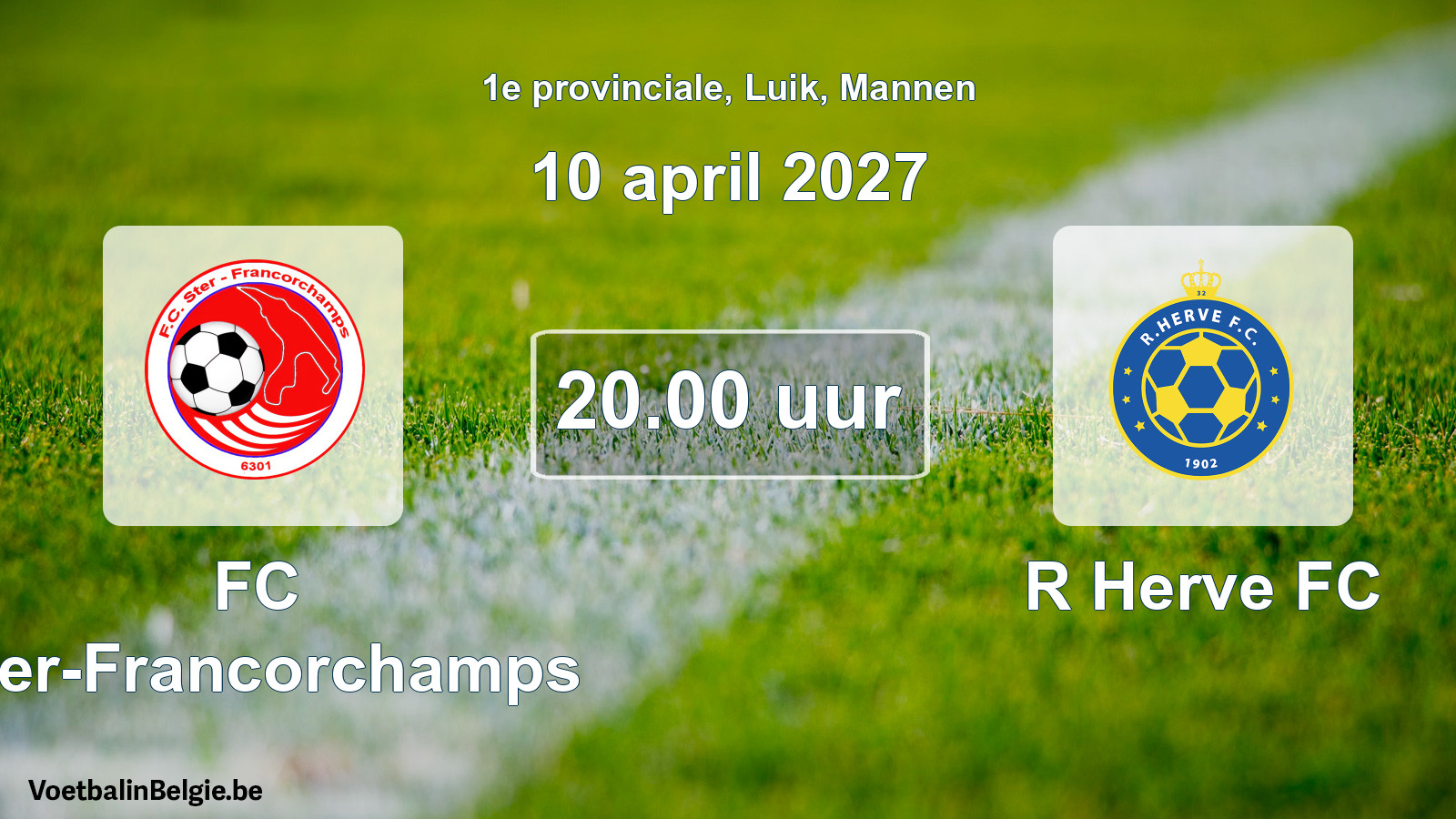 Geplande wedstrijd mannenvoetbal: FC Ster-Francorchamps - R Herve FC (10 april 2027)