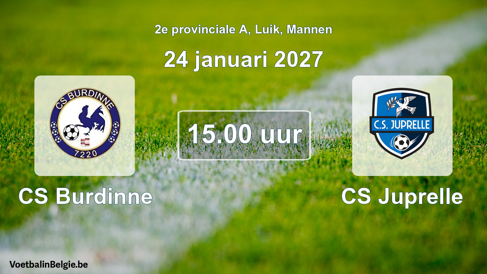 Geplande wedstrijd mannenvoetbal: CS Burdinne - CS Juprelle (24 januari 2027)