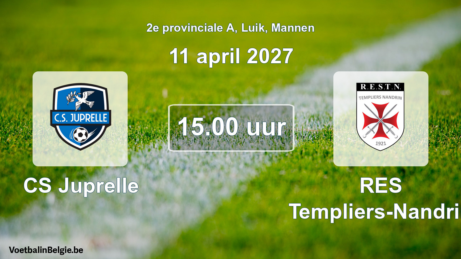 Geplande wedstrijd mannenvoetbal: CS Juprelle - RES Templiers-Nandrin (11 april 2027)