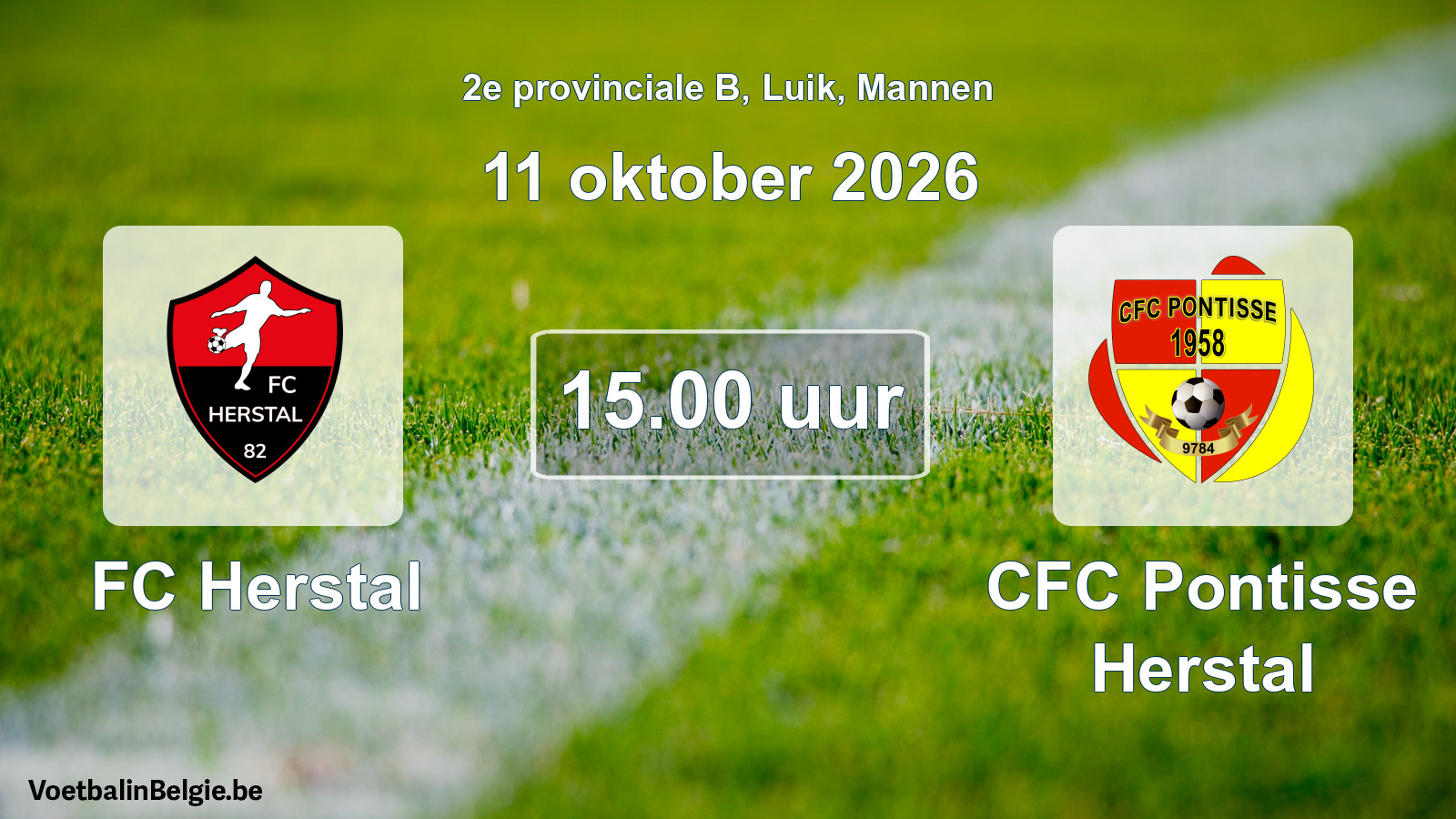 Geplande wedstrijd mannenvoetbal: FC Herstal - CFC Pontisse Herstal (11 oktober 2026)