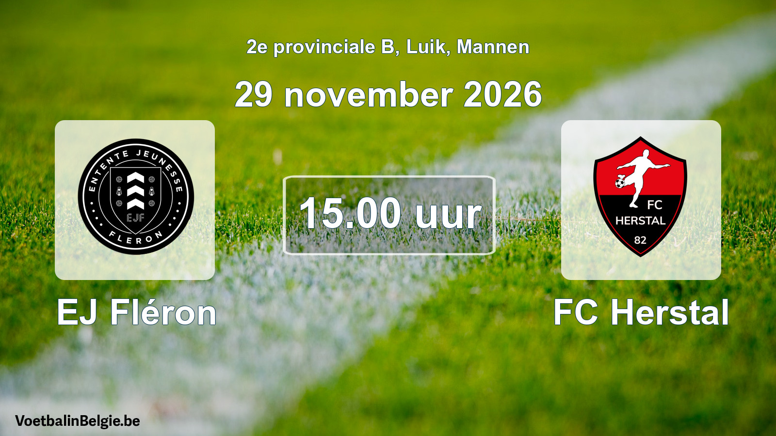 Geplande wedstrijd mannenvoetbal: EJ Fléron - FC Herstal (29 november 2026)