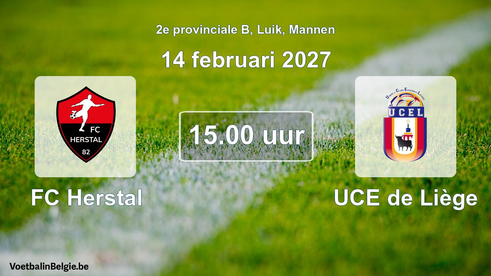 Geplande wedstrijd mannenvoetbal: FC Herstal - UCE de Liège (14 februari 2027)