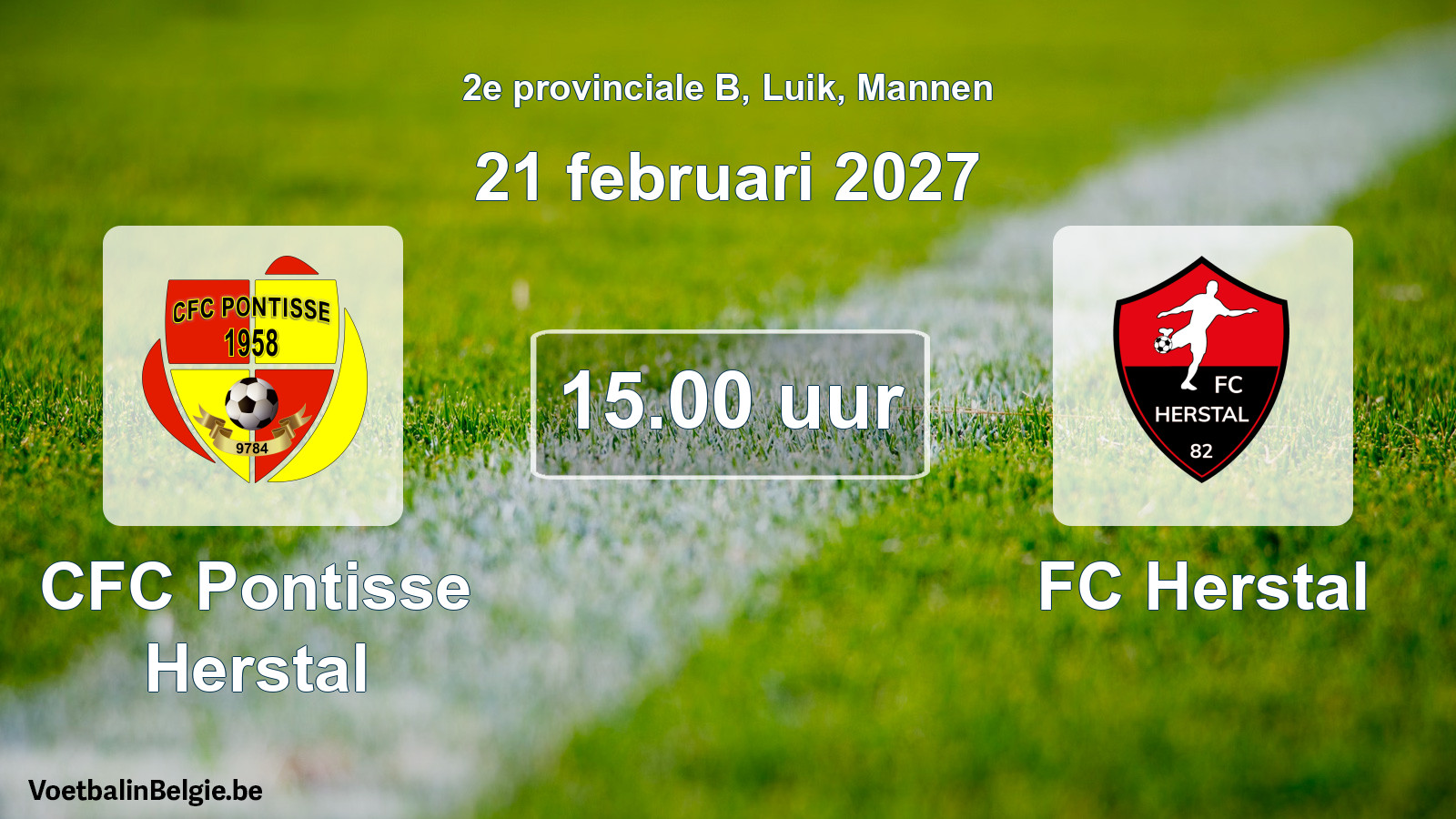 Geplande wedstrijd mannenvoetbal: CFC Pontisse Herstal - FC Herstal (21 februari 2027)